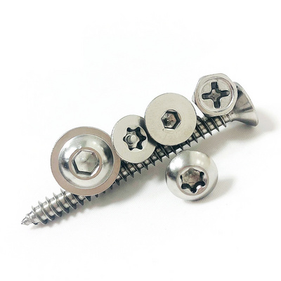 Custom stainless steel 304 nylock torx screw pan csk button round flat countersunk head tamper proof anti theft security screw