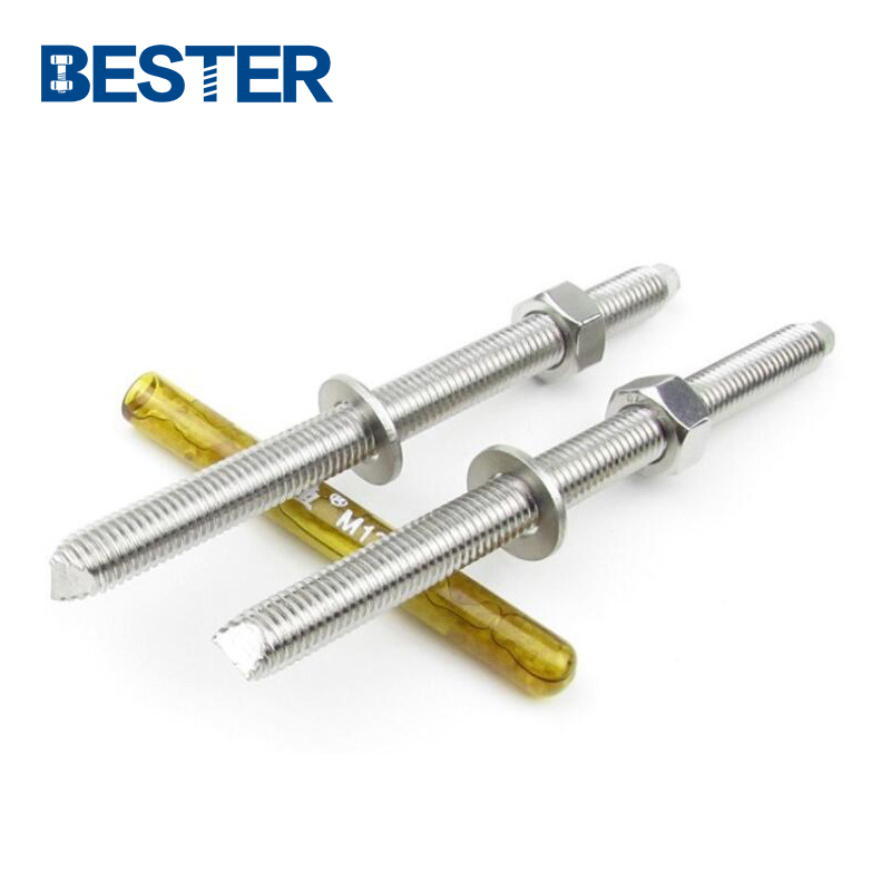 anchoring system polyester chemical anchor M12 M18 304 316 stainless steel epoxy adhesive chemical anchor bolts