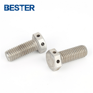 Stainless steel 304 316 316 L hex bolt with hole in the shank hex bolt with hole in head