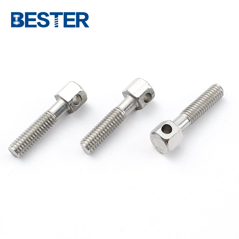 customized MOQ Stainless steel 304 316 metric half thread hex bolt with hole in head