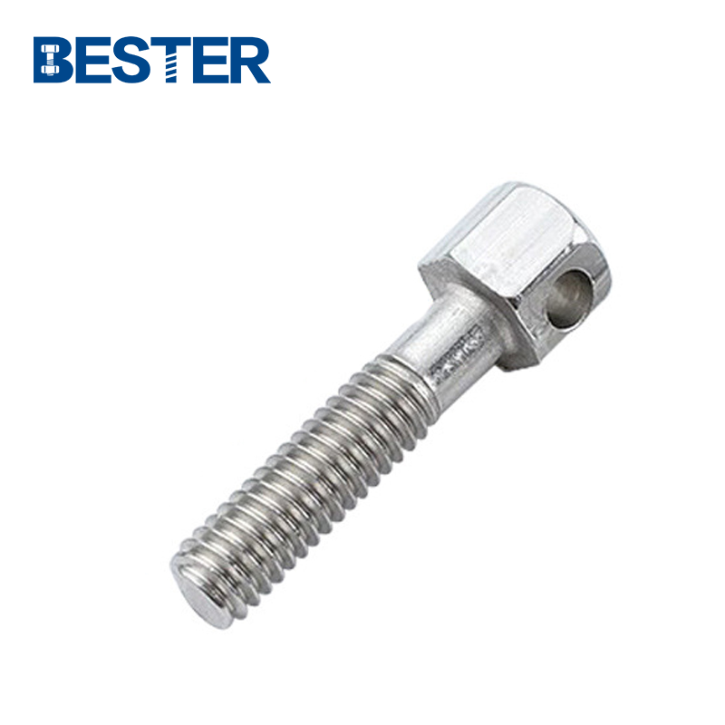 customized MOQ Stainless steel 304 316 metric half thread hex bolt with hole in head