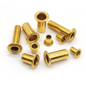 Semi hollow tube brass solid copper tubular rivet for bag