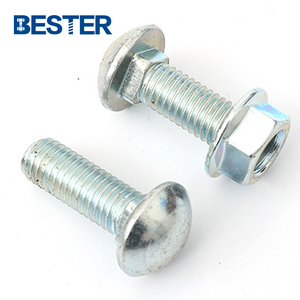 Manufacturing grade 8.8 yellow zinc plated flat round head carriage bolt with hex nut