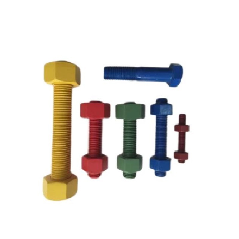 A320 L7 1m Threaded Zinc Yellow L7 L7m Perno B7 a320 Astm A193 Gr L7 Double End Stud Bolts With Nuts