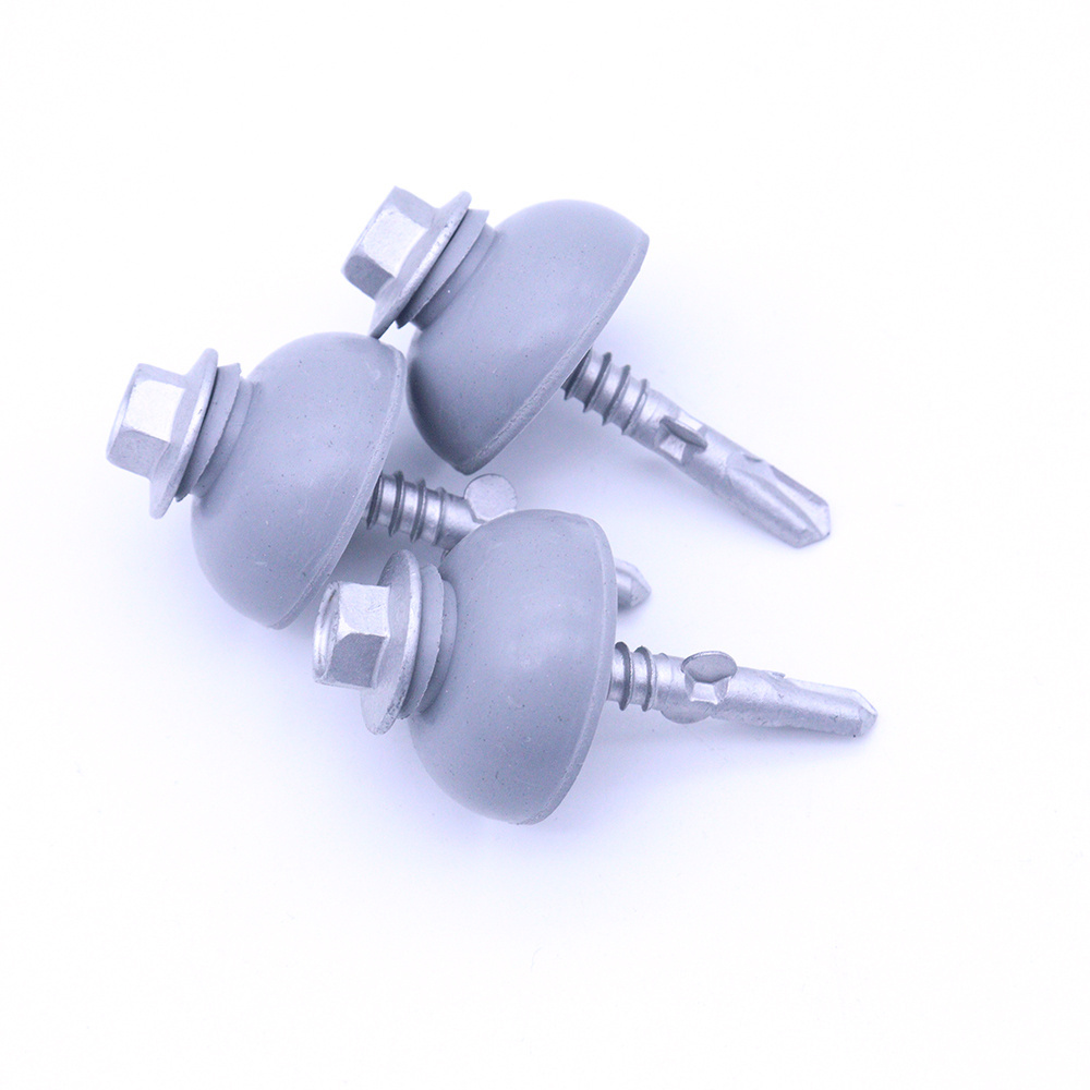 Roofing fastener ST5.5 Galvanised dacromet Hex washer head self drilling polycarbonate roofing screws with empm washer