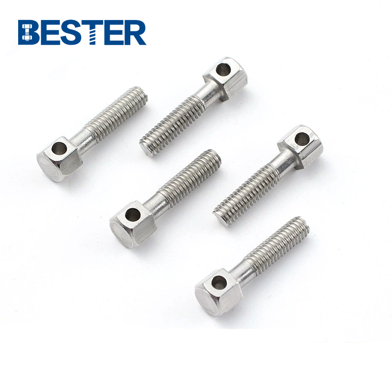 customized MOQ Stainless steel 304 316 metric half thread hex bolt with hole in head