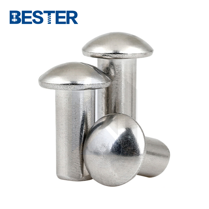 DIN660 custom stainless steel aluminium over snap mushroom dome round head solid rivet