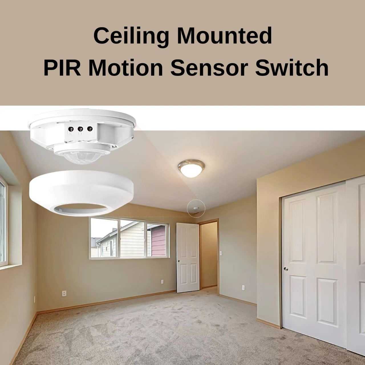 Ceiling Mounted Round Occupancy Sensor for Light Control automatic touchless PIR motion sensor switches