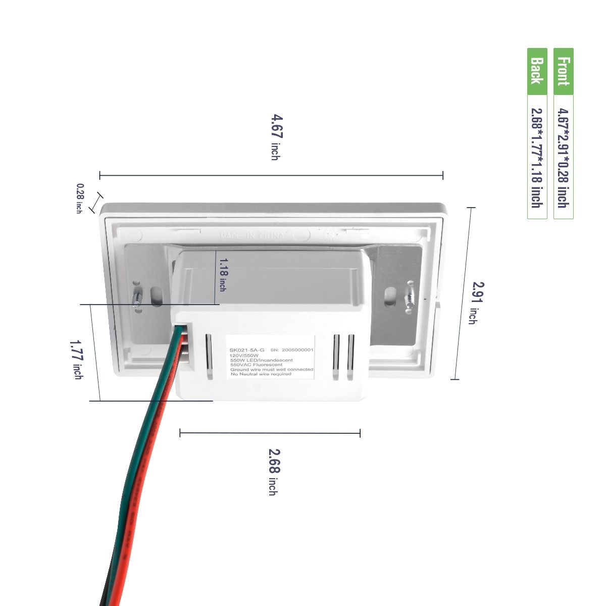 Occupancy Motion Sensor Light Switch PIR Infrared Motion Activated Wall Switch Smart Motion Sensor Light Switch