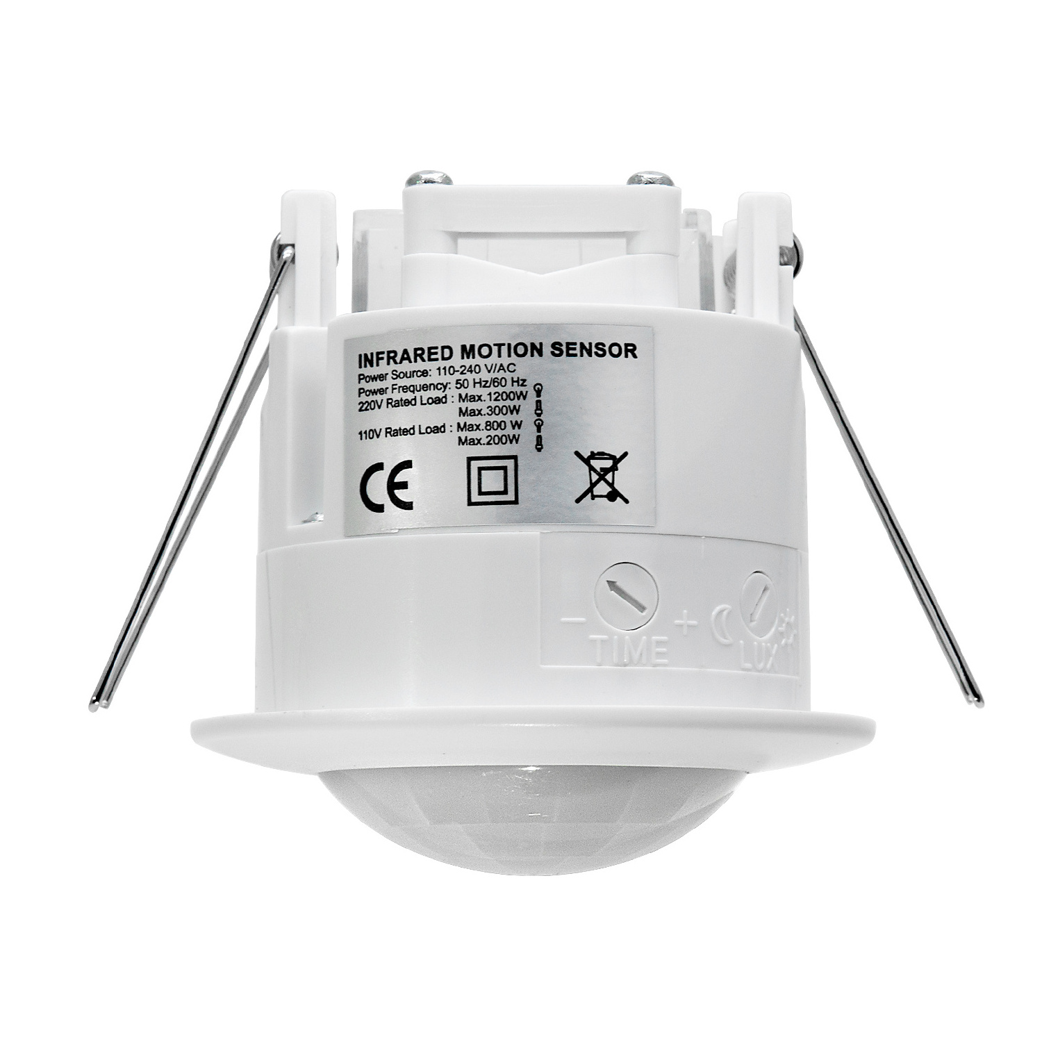 Factory delay time Adjustable PIR Embedded Ceiling Mounted infrared motion sensor For light control