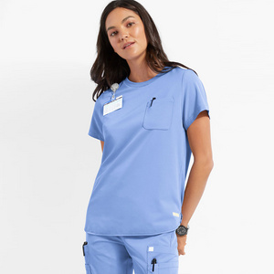 Bestex Personalized Logo Anti Wrinkle Doctor Nurse Suit Stretch V-Neck Scrubs Uniforms Sets Medical Scrub For Hospital Nursing