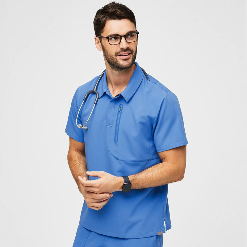 Bestex Add Logo Luxury Bleach Resistant Men Nurse Scrubs Uniforms Male One Piece Medical Hospital Scrubs for Health Worker