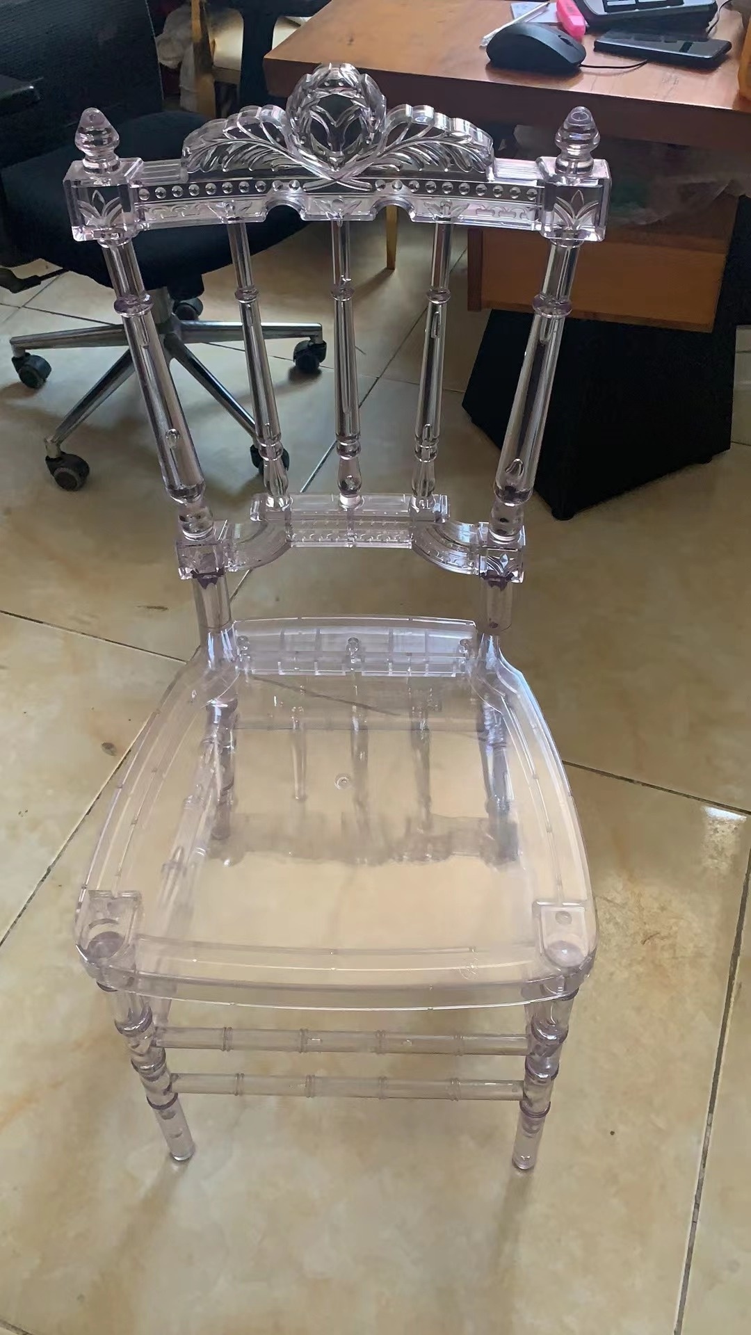 Cheap Price Strong Crown Crystal Tiffany Chair For Wedding and Events