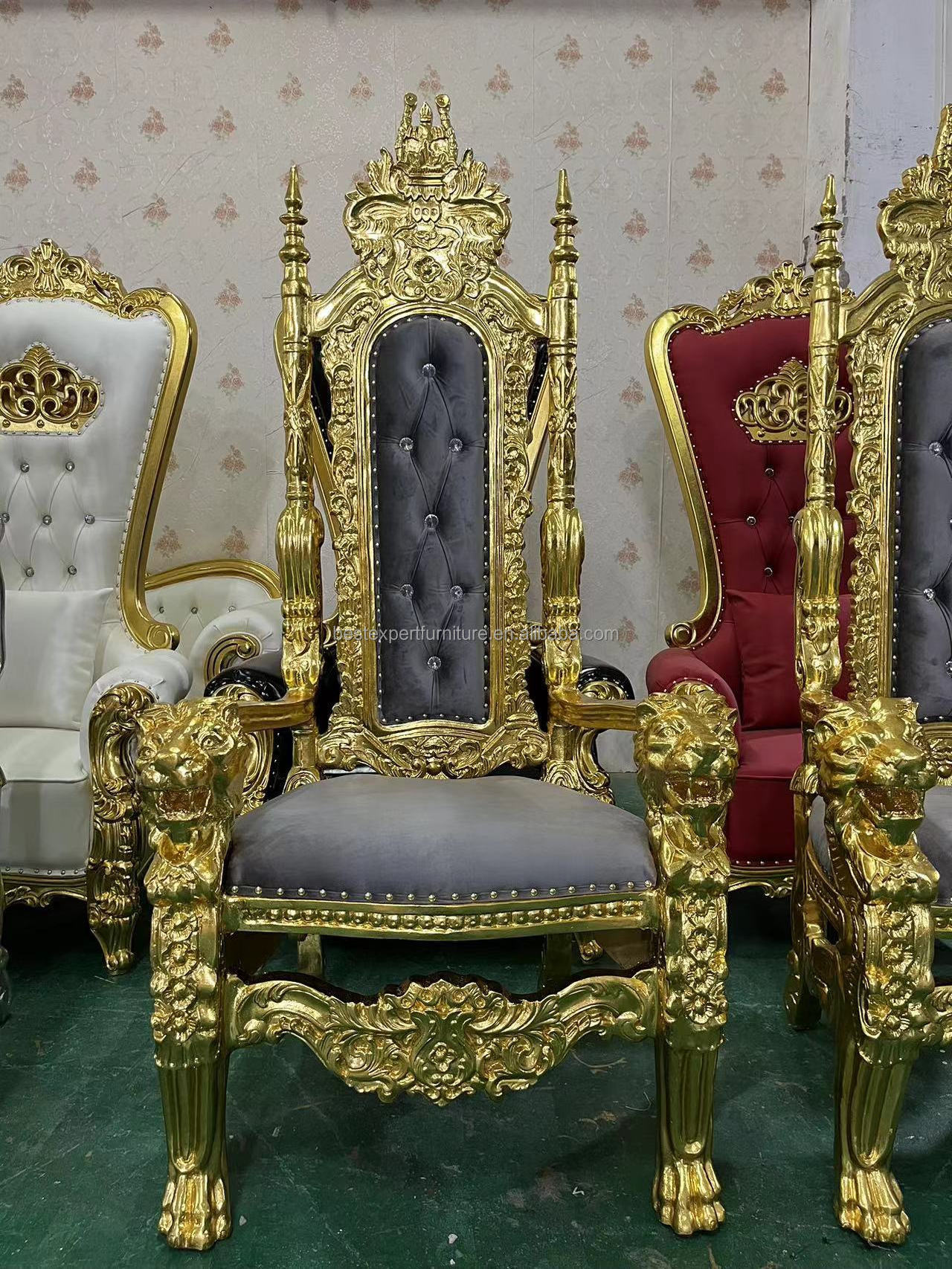 Wholesale Luxury Royal Cheap King Queen Throne Chair Tiffany Chair White Wedding Chair For Events