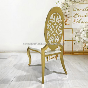 High Back Royal Loveseat Wedding Chairs King Throne Chair Rental Metal White Stainless Steel Modern Luxury Dining Chair