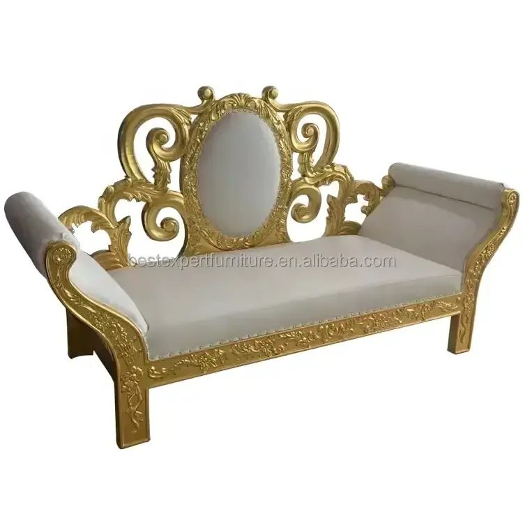 Wholesale Luxury High Back Gold Royal King Throne Chair White Throne Sofa Commercial