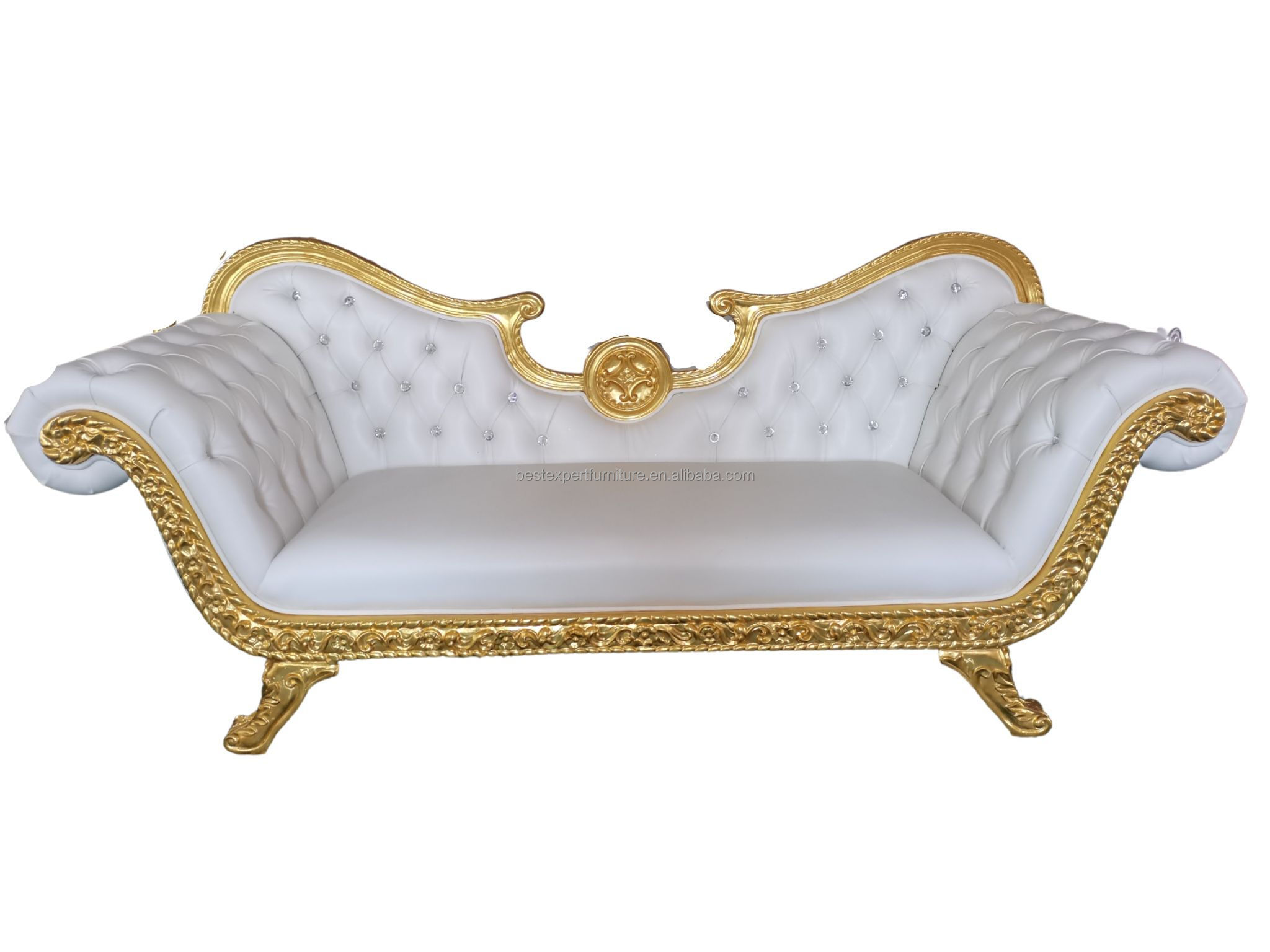 Wholesale Luxury High Back Gold Royal King Throne Chair White Throne Sofa Commercial