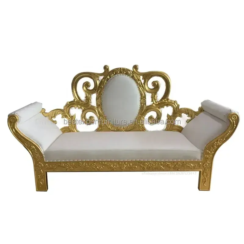 Wholesale Luxury High Back Gold Royal King Throne Chair White Throne Sofa Commercial