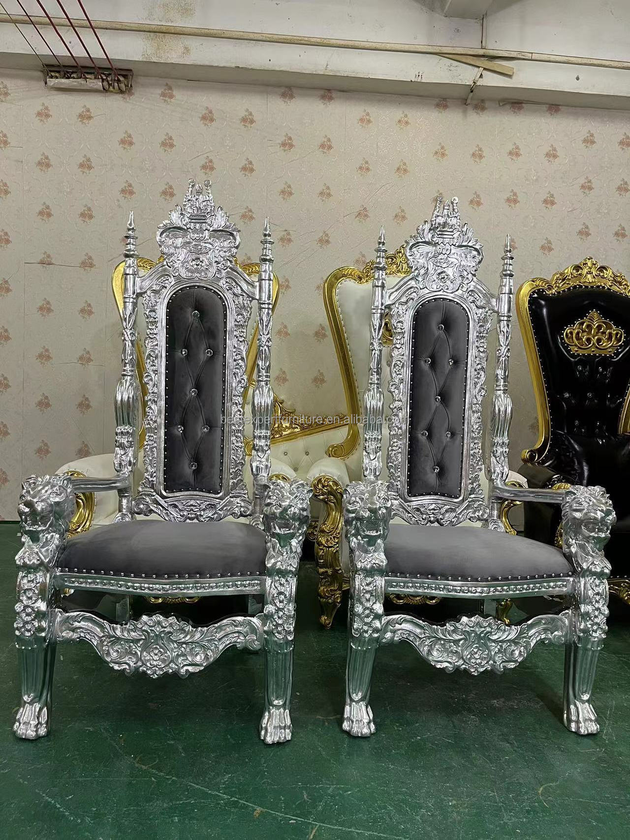 Wholesale Luxury Royal Cheap King Queen Throne Chair Tiffany Chair White Wedding Chair For Events