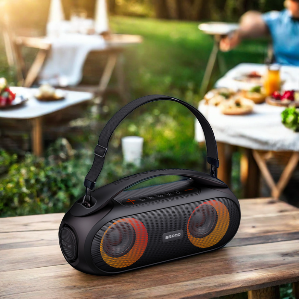 Portable 20W Loud Stereo Bluetooth Speakers IPX7 Waterproof Active Type with 6H Playtime RGB Lights Dual PA AC Power Source