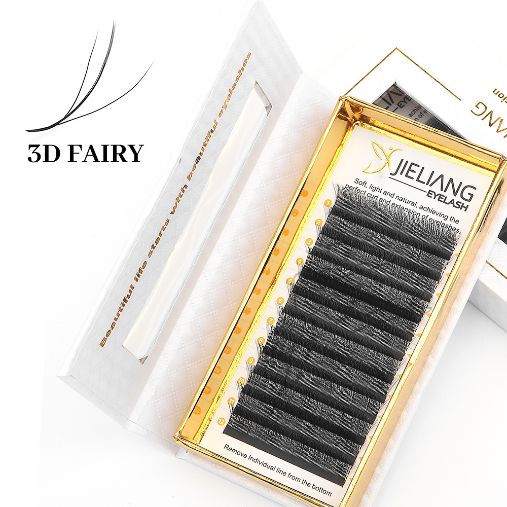 Private Label Three-leaf Lash W 3d 4d 5d Clover Eyelash Extension Soft Light Korean Pbt Fluffy Crisscross Volume Lashes 0.07