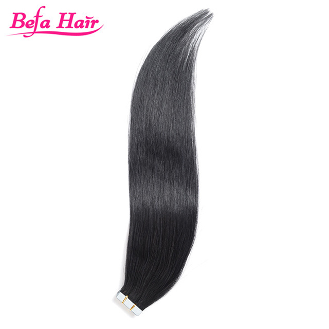 No Shedding No Tangle  Human Hair Extension Hand Tied Pu Skin Weft