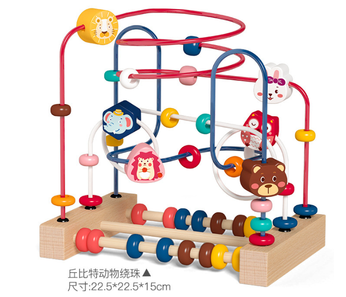 Fancy Toy for Baby Toddler Brightly Mini Wire Roller Puzzle Smart IQ Counting Frames winding beads for Maze education toys