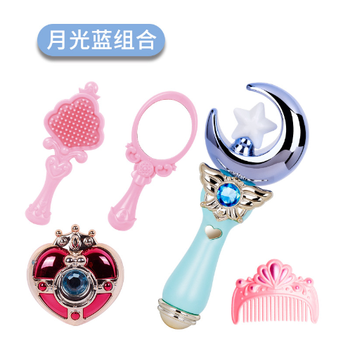 New Products Girls Toy Pink Plastic Princess Light Sound Magic Stick Pack Electric Fairy Music Stick Spinner Up Stick