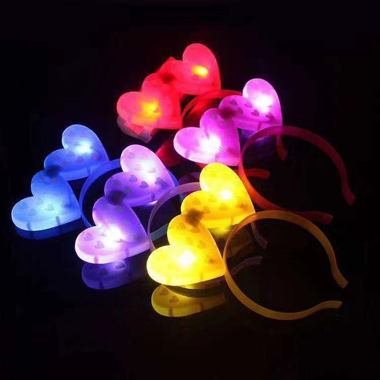 Night Market Light Headband with Lights Horn Light Headband Flash Hair Clip Headband