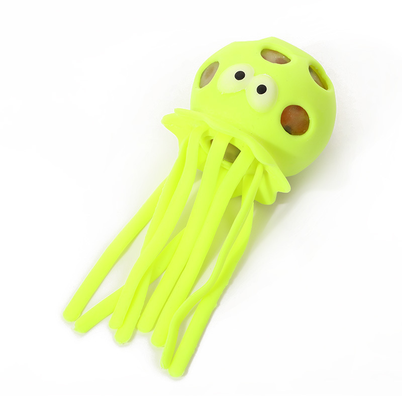 Hot Sale Summer Toys Bath Toy Water Octopus Jellyfish Bubble Big Bead TPR Soft Rubber Novel Vent Decompression Toy