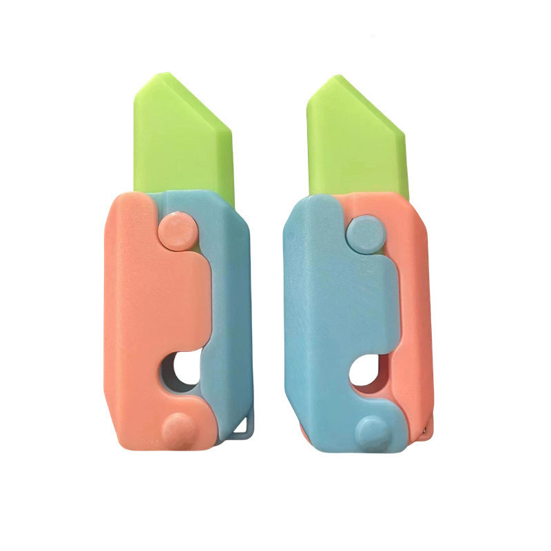 New Glow In The Dark Fidget Toys Sensory Anxiety Stress Relief Plastic Carrot Toy Knife 3D Printing Gravity Knife Toy