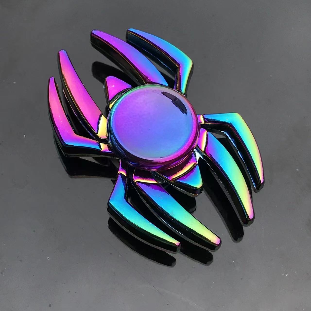 Wholesale Metal Rainbow Colors Tri-Spinner Finger Fidget Spinner for Kids