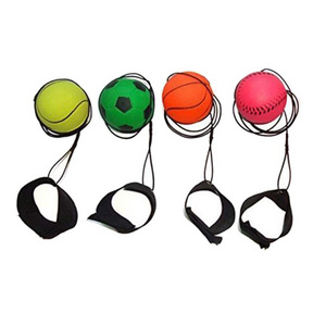 6.3cm High Bounce Tennis Rubber Wrist Band Return Rubber Ball With String Educational Wrist Return Ball Sports Leisure Toy