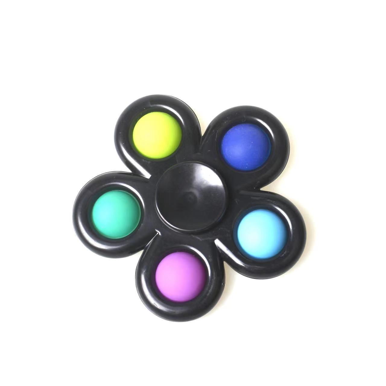 Decompression Rotating Spinner Interesting Colorful Rainbow Flowery Press Fidget Toy