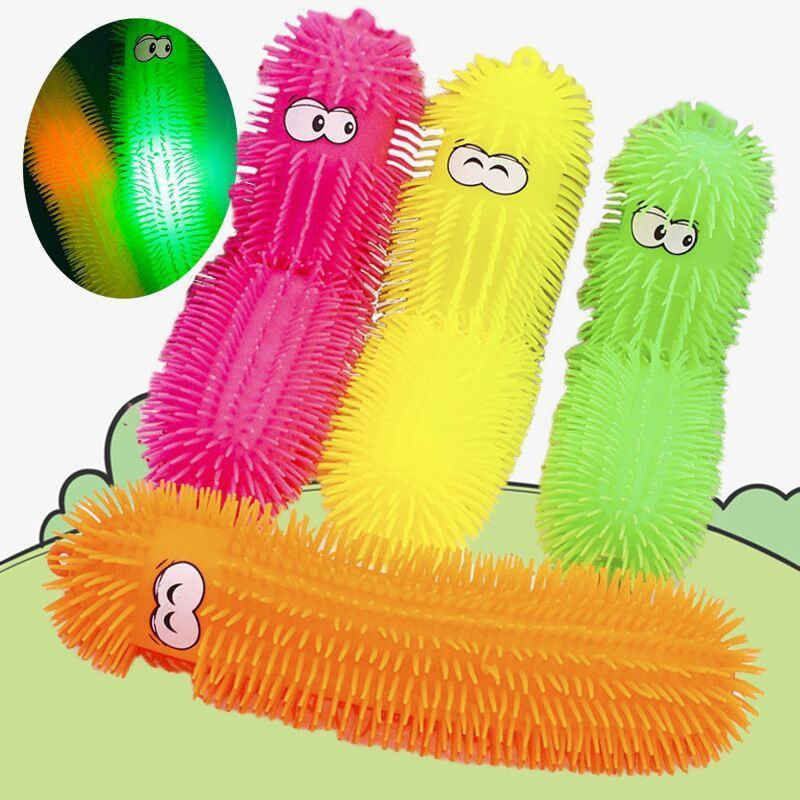 Wholesale Hot Selling Glowing 50cm Colored Caterpillar Flash Decompression Toy for Kids