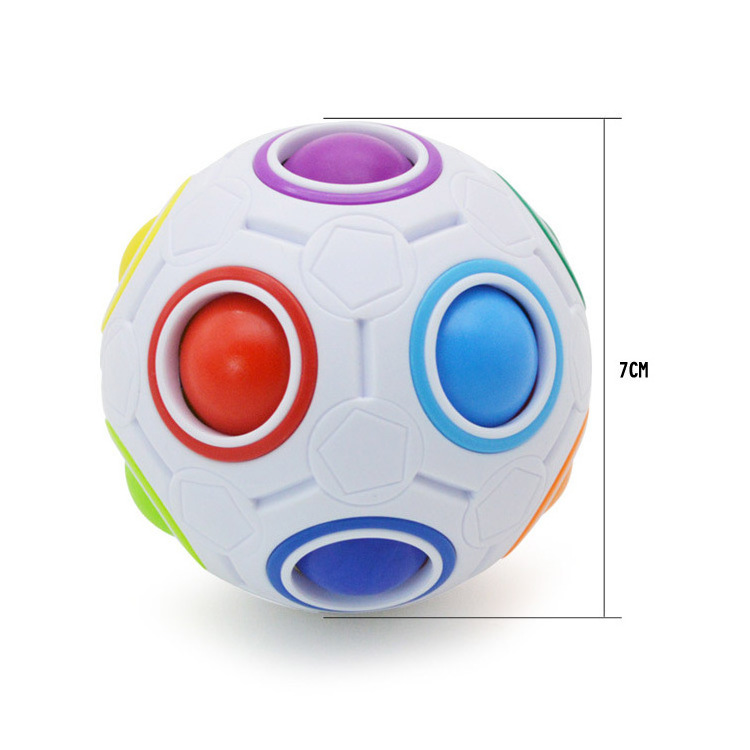 High Quality Novelty Anti-stress Toys Magic White Rainbow Ball Plastic 12 Holes Fidget Cubes Puzzle Toys for kids