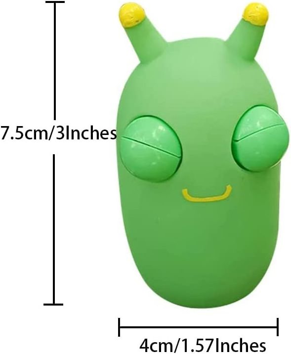 New Funny Green Eye Grass Worm Pinch Toys Stress Relief Fidget Toys for Adults Kids