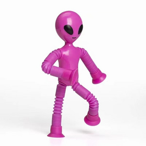 Cartoon Alien Educational Toys for Kids Learning Wholesale Novelty Gag Toys Suction Cup Expansion Tube