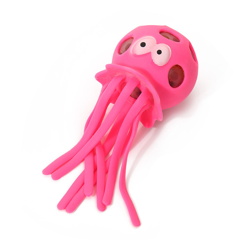 Hot Sale Summer Toys Bath Toy Water Octopus Jellyfish Bubble Big Bead TPR Soft Rubber Novel Vent Decompression Toy