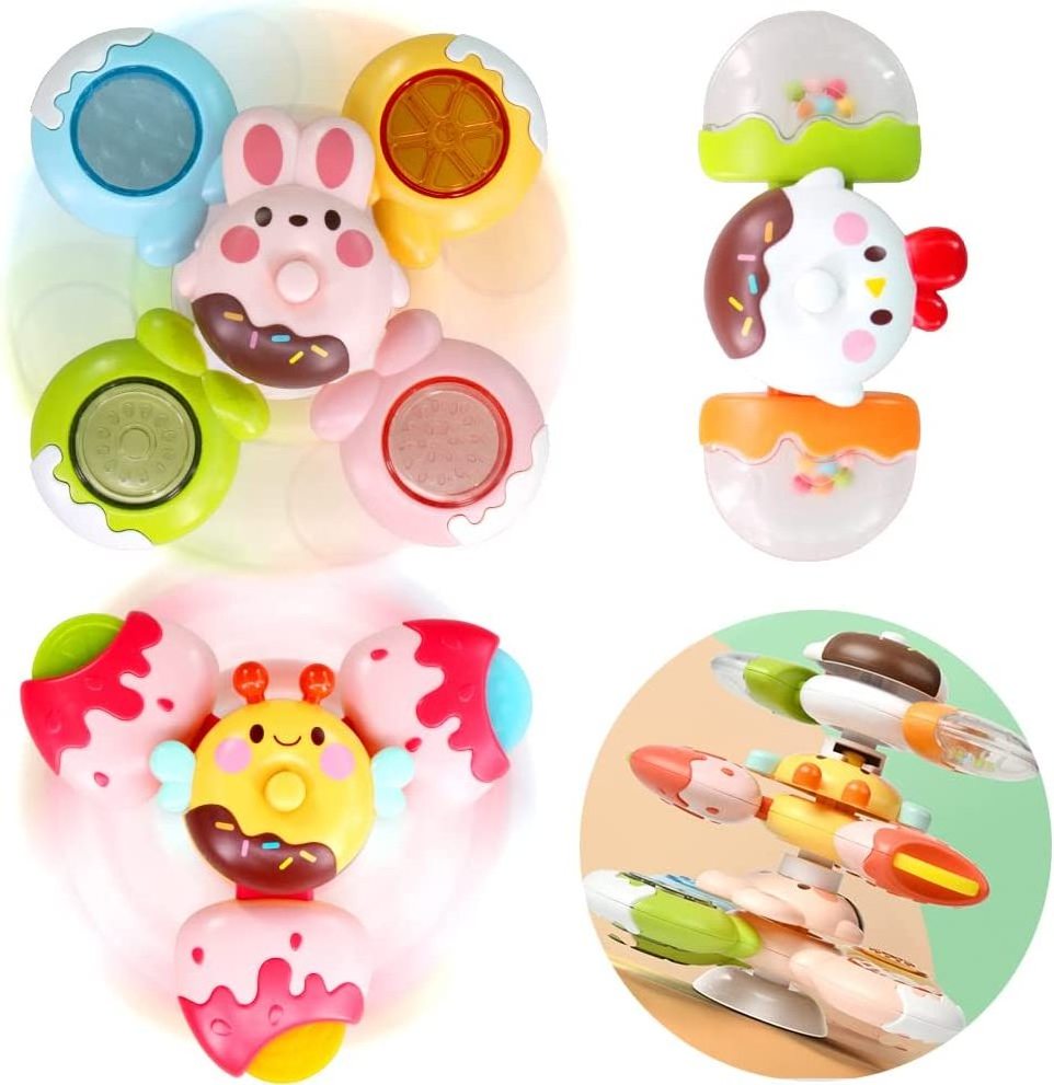 2023 Hot Selling Toy Cute Candy Animal Baby Bathing Spinner Toy Fingertip Suction Cup Spinner