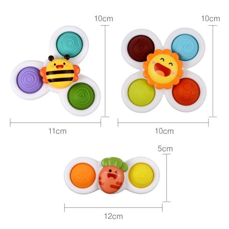 Early Educational Suction Cup Spinning Top Silicone Flipping Toy Baby Simple Puzzle Push Game