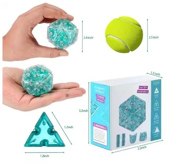 Magnetic Fidget Sphere Pentagons Magnet Fidget Toy Creativity Beyond Imagination Inspirational Recreational Desk Toys for Adults