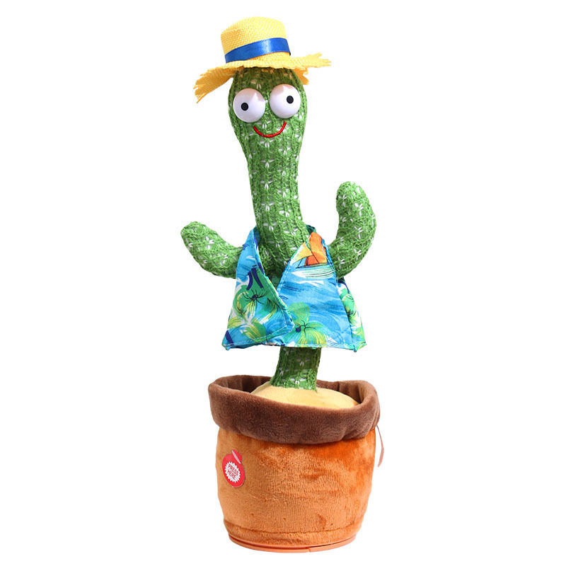 Dancing Cactus Toy Can Sound Record Glowing Singing Learn to Speak Magic Dancing Rechargeable Music Toy