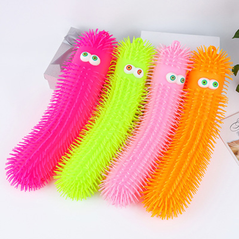 Wholesale Hot Selling Glowing 50cm Colored Caterpillar Flash Decompression Toy for Kids