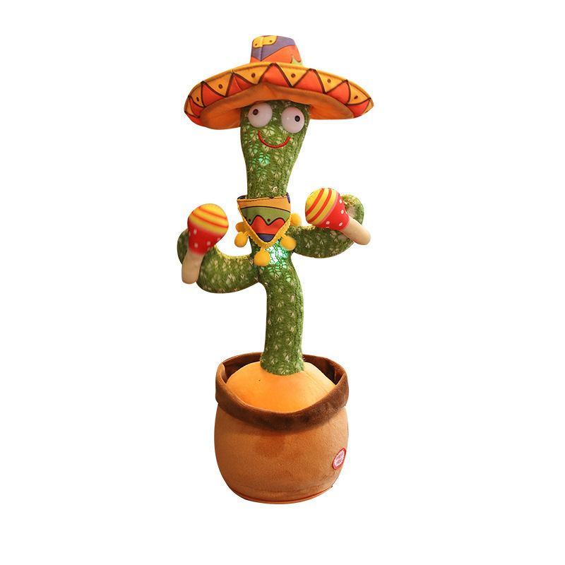 Dancing Cactus Toy Can Sound Record Glowing Singing Learn to Speak Magic Dancing Rechargeable Music Toy