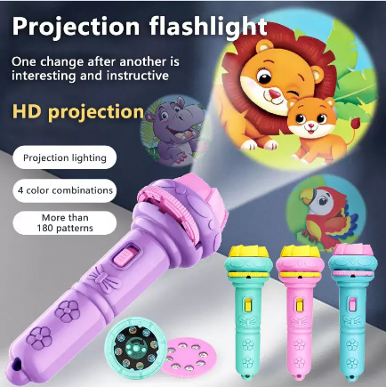 Children Early Education Projector Slide Story Machine Bedtime Toy Girl Boy Lamp Glowing Kids Lightstick Flashlight