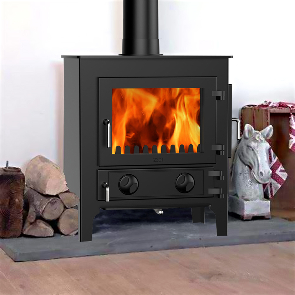 Hot Model smokeless  wood burning  stove with double glass door room heater