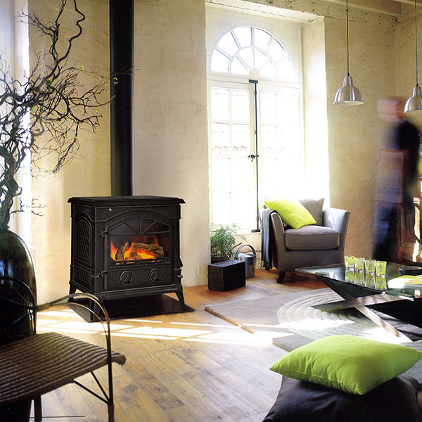 Cast Iron wood burning Stove with back boiler wood fireplace