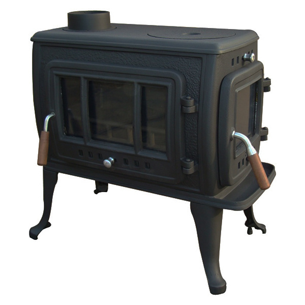 Freestanding  cast iron  Wood Burning Cooking Stove with double doors real fire