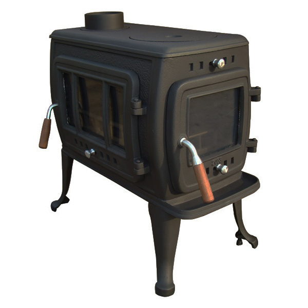 Freestanding  cast iron  Wood Burning Cooking Stove with double doors real fire